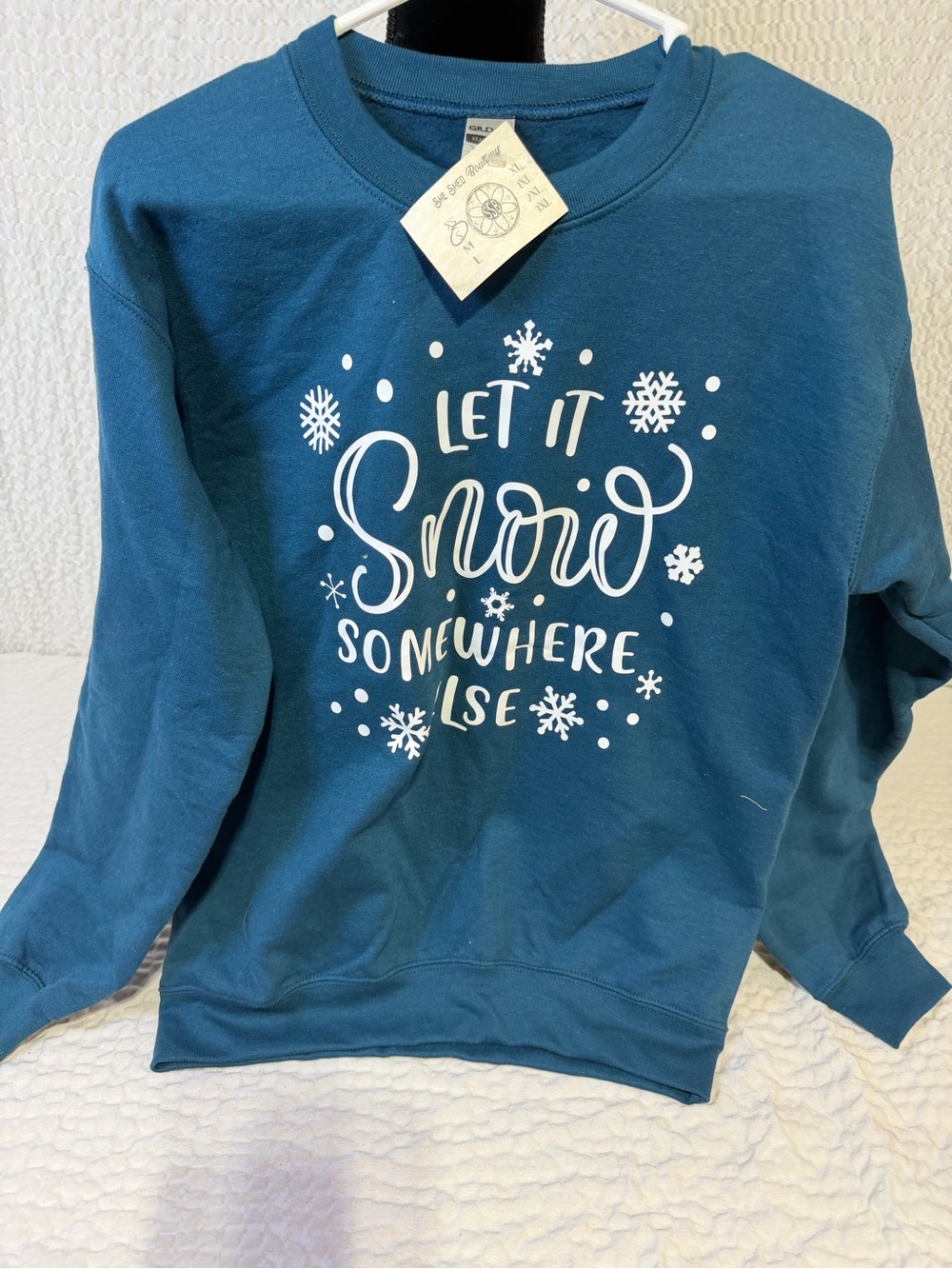 Let it snow somewhere else women’s small